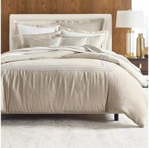 Hotel Collection Madison Hemstitch Linen Duvet Cover FULL / QUEEN